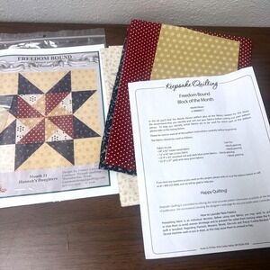 Block Of The Month Freedom Bound by Keepsake Quilting Month‎ 11 W/ Fabrics New